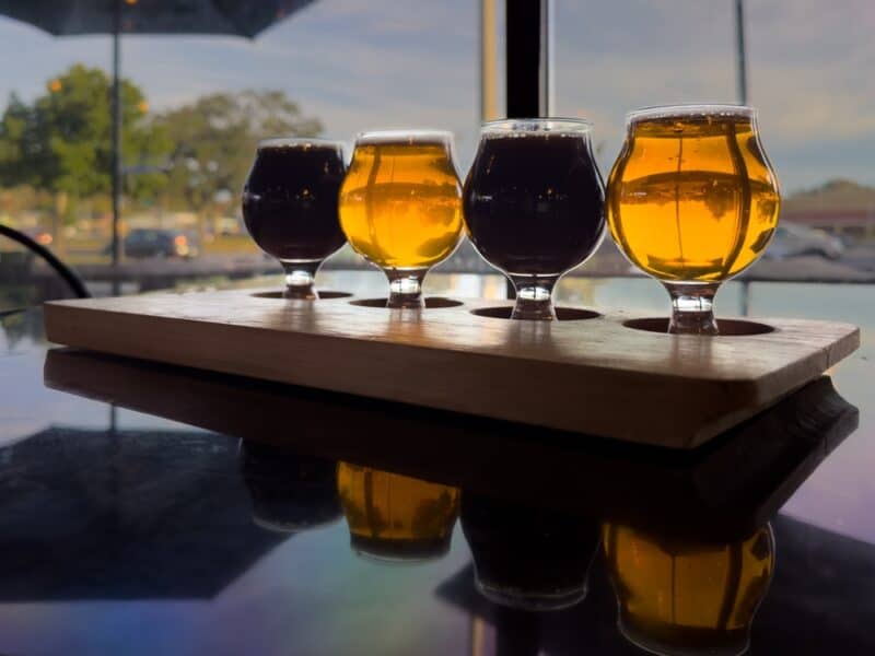 craft beer flight at Cape Cod Breweries