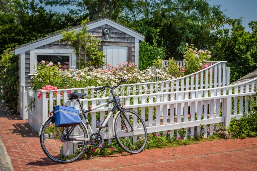 Hire a bike when you explore Marthas Vineyard and enjoy the quaint scenery