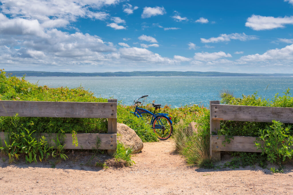 Bike left on Cape Cod Bike Trail near the Beach at Province Lands Bike Trail