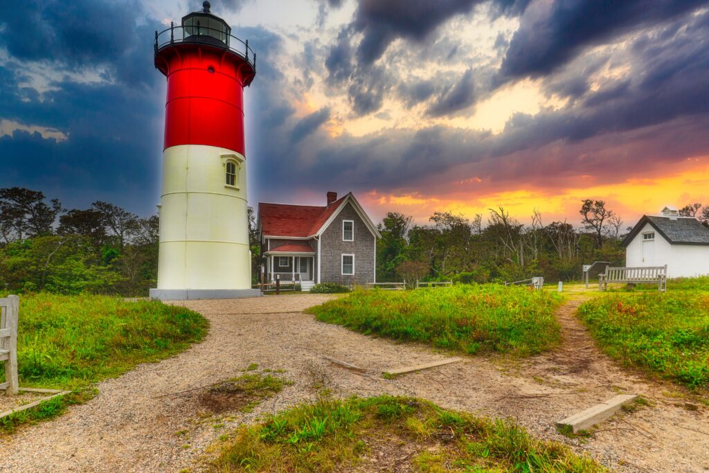 Nauset Lighthouse on Cape Cod, one of the best solo travel destinations.